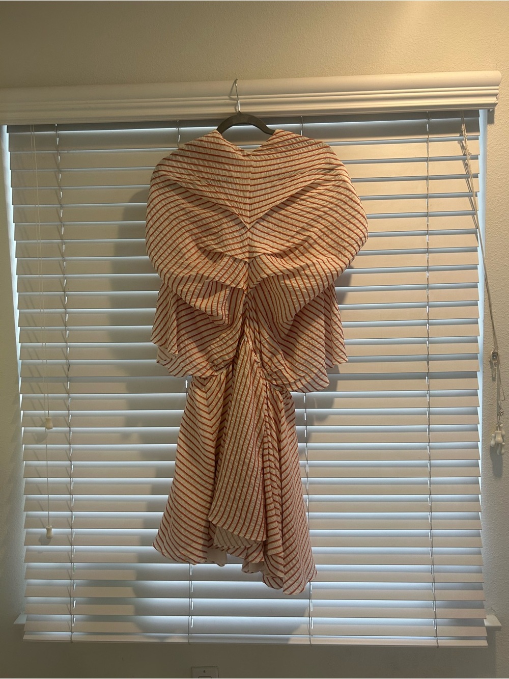 Caroline Constas Striped Silk Blend Mini Dress Cape Sleeve Resort Dress Medium - Picture 7 of 7